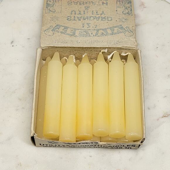 Vintage Tel-Aviv Sabbath Candles 12’s Deadstock Utility 4" Jewish Judaica Box - Picture 12 of 12